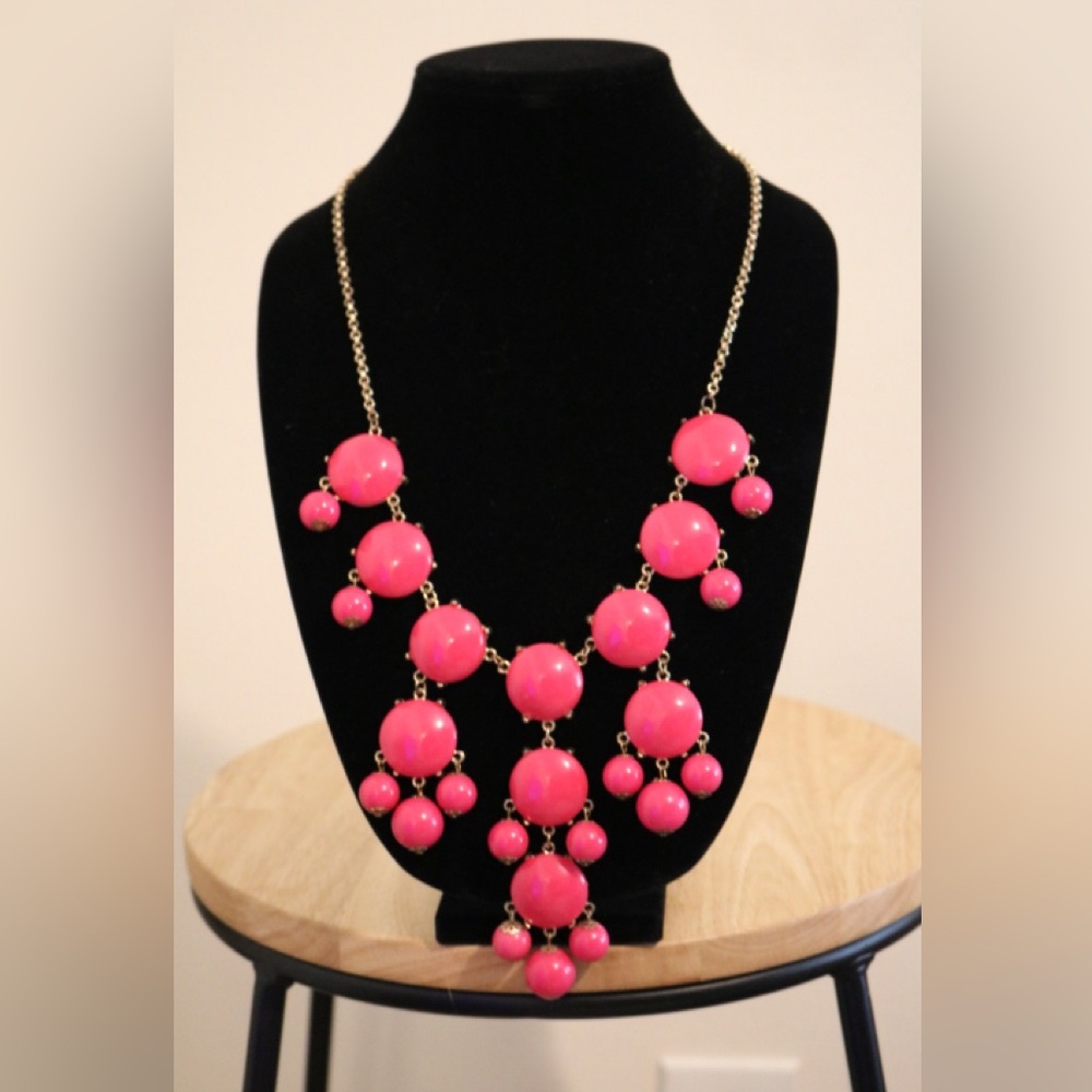 J.Crew Pink Acrylic Statement Necklace